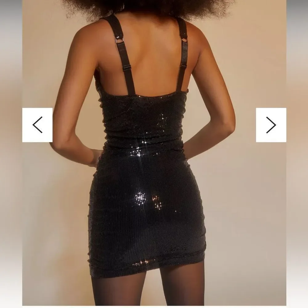 NWT Urban Outfitters Dua Cowl Neck Sequin Mini Dress XS